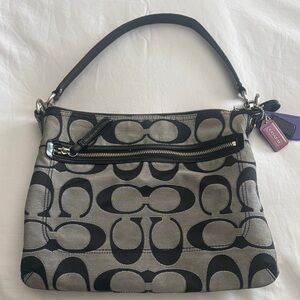 Coach Purse - Black and Gray Patterned Shoulder Bag